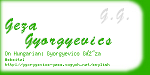 geza gyorgyevics business card